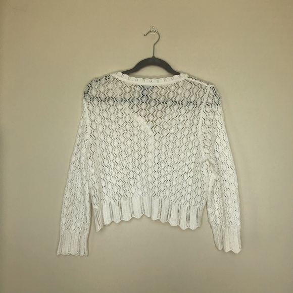 Apostrophe | Boho Cropped Crochet Button Up Top - Picture 5 of 5